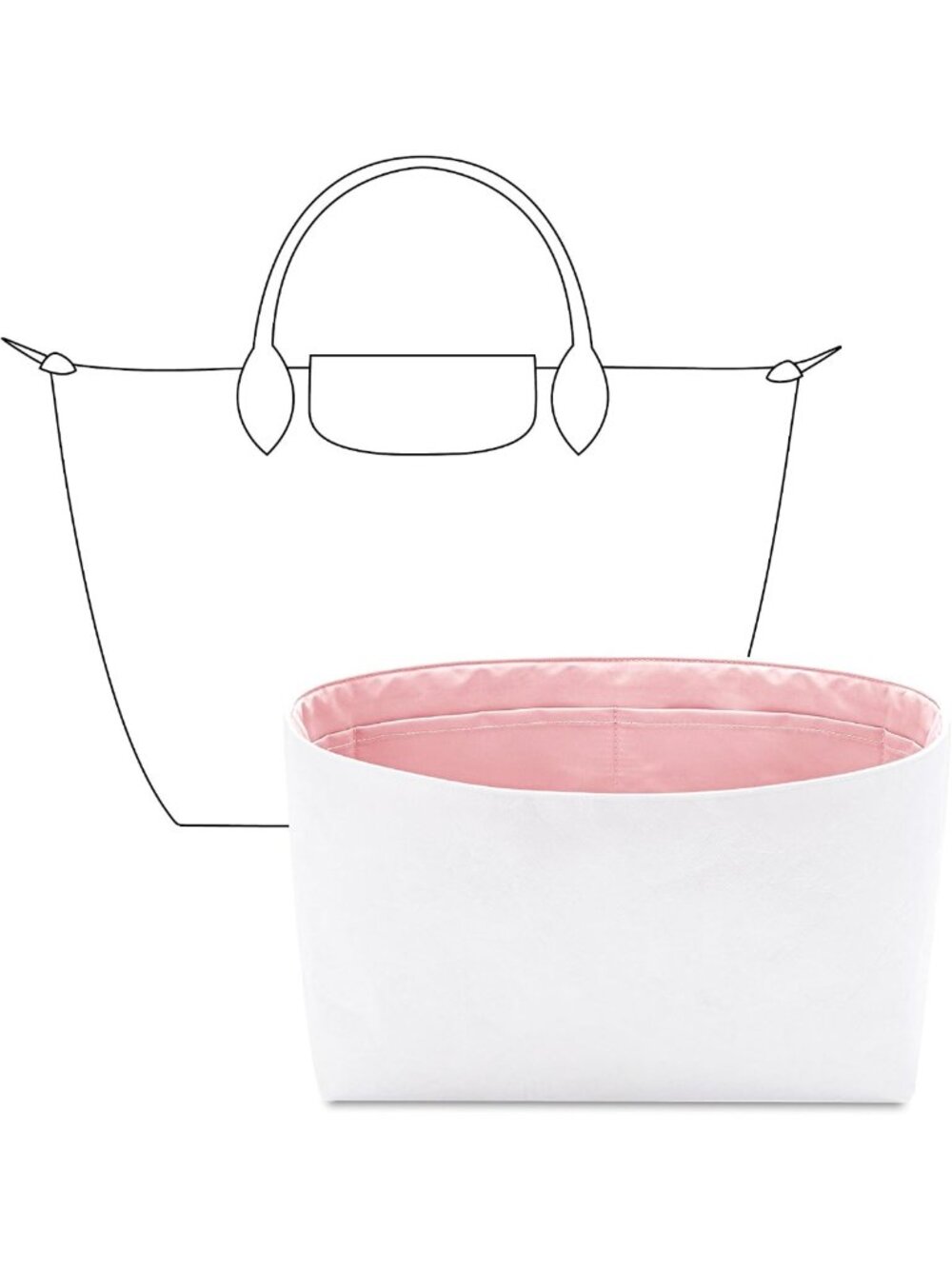 Custom Fit Tote Bag Organizer Insert - Lightweight, Water-Resistant, with Cup